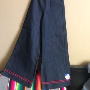 High Waisted Stretch Wide Leg Denim Pants